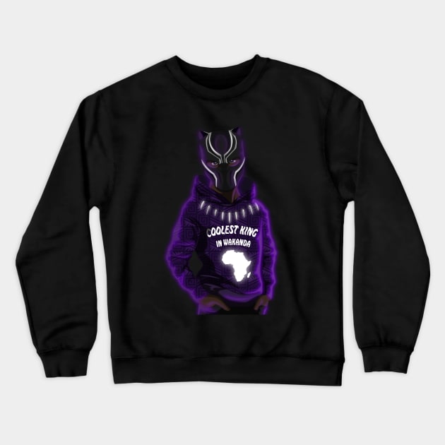 Coolest King In Wakanda Crewneck Sweatshirt by Varelarts